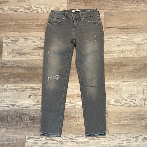 Mavi Ada Boyfriend Grey Tribecca Distressed Jeans - Picture 3 of 9